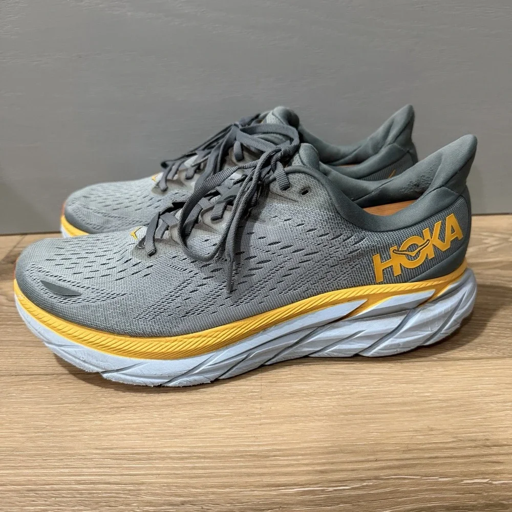 Hoka One One Clifton 8 Men Running Shoes Goblin Blue Mountain Spring 11 EE Wide